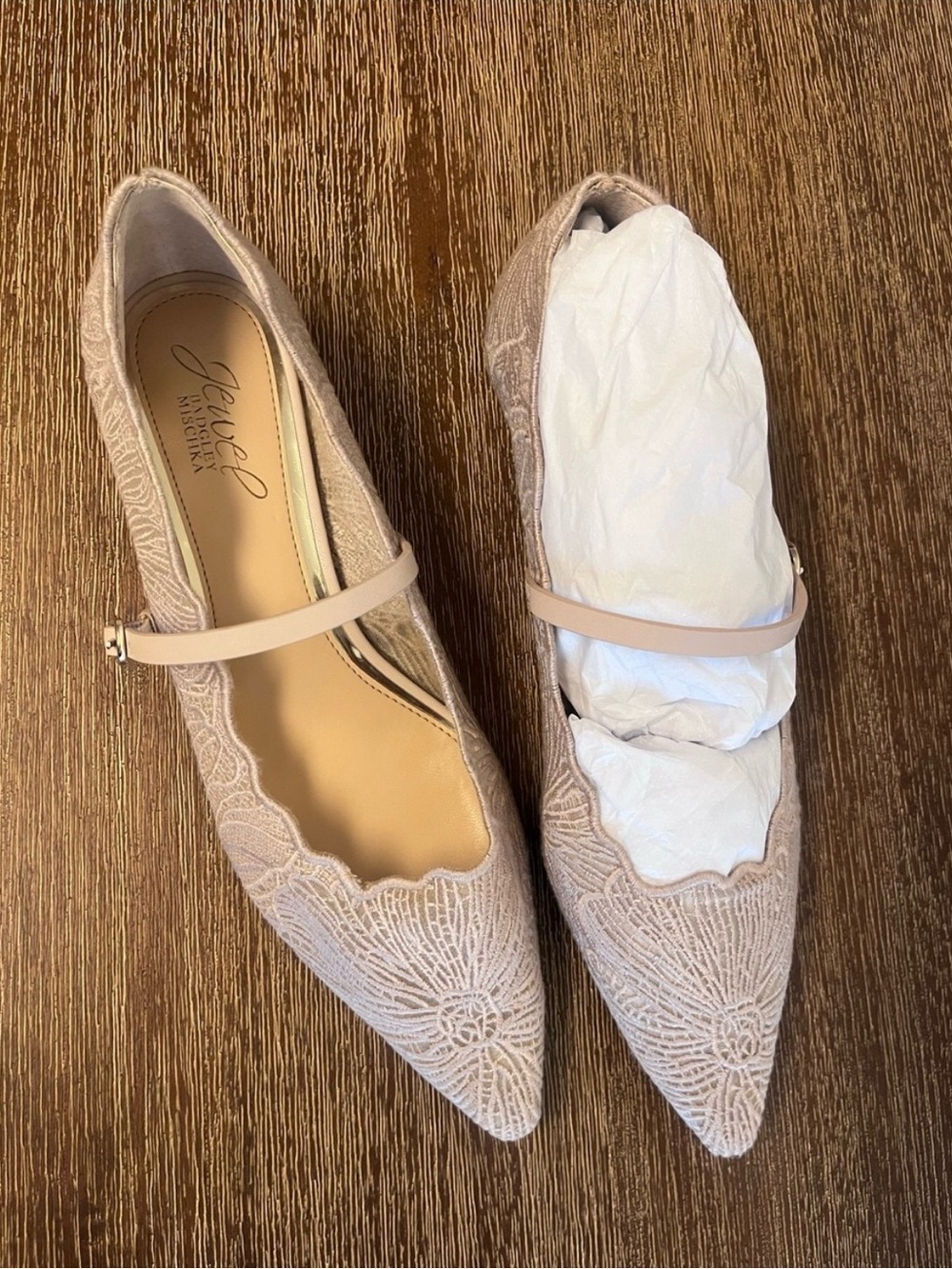 JEWEL BADGLEY MISCHKA FLORAL LACE FLATS SIZE 6 NEW W/O BOX
